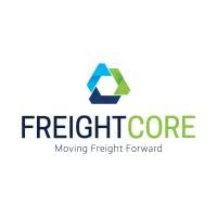 Logo van FreightCore met slogan "Moving Freight Forward"